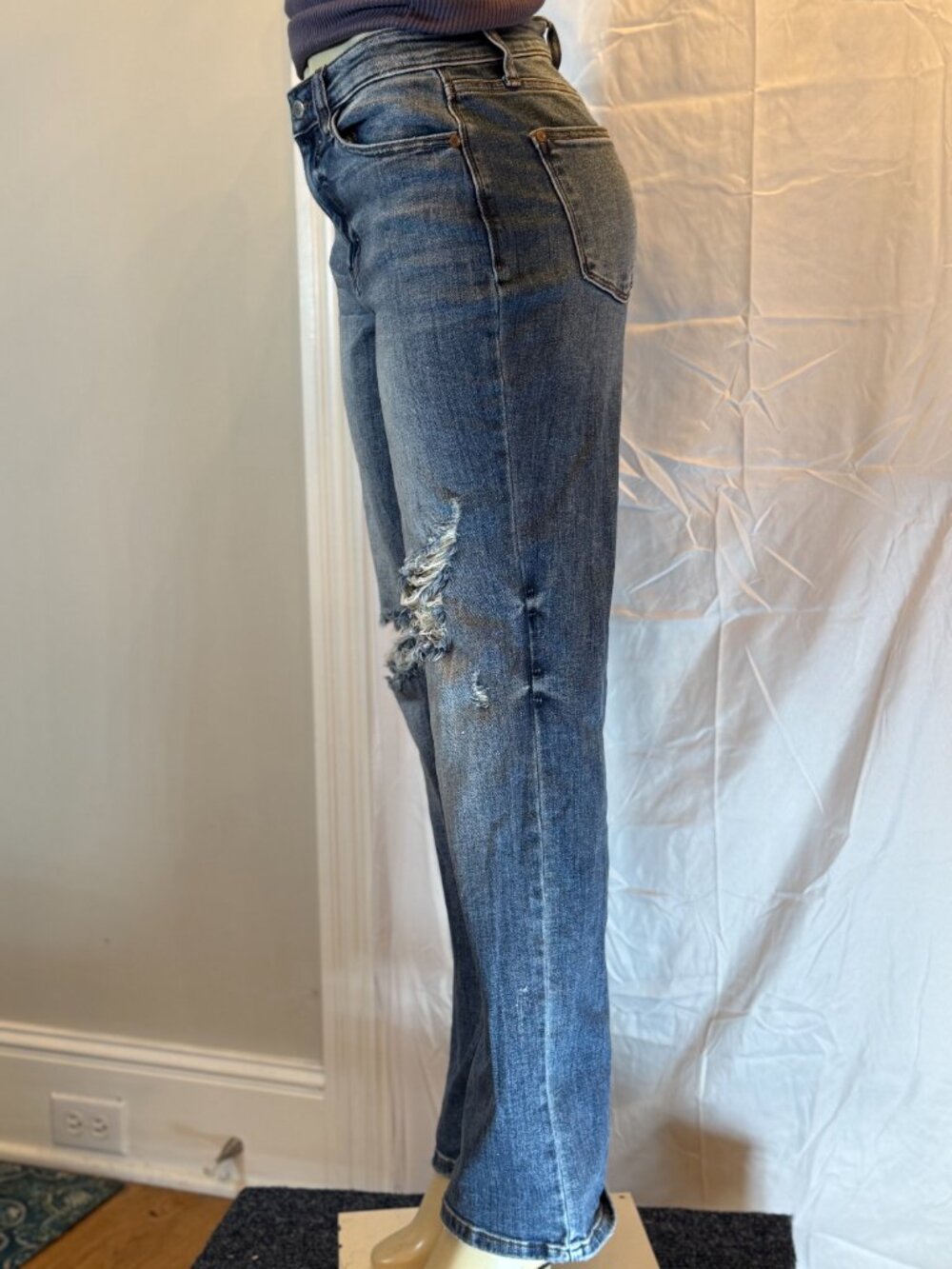 Judy Blue Stretch Denim Ripped Dad Jeans Women's 7/28 - Picture 2 of 5
